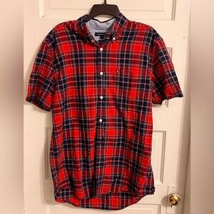 Tommy Hilfiger Red and Blue Plaid Button Down Shirt